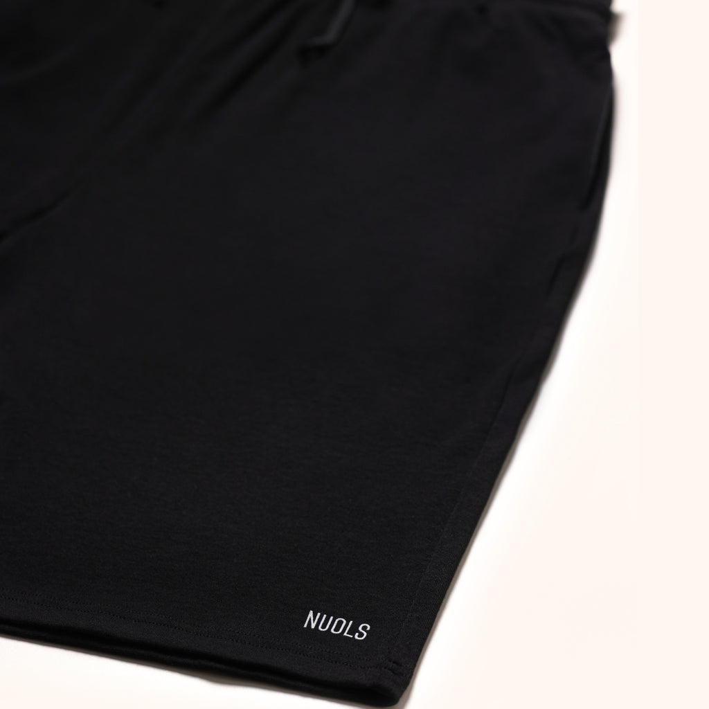 NUOLS CONDITIONING WEAR SLEEP ブラック パンツ裾とロゴのディテール